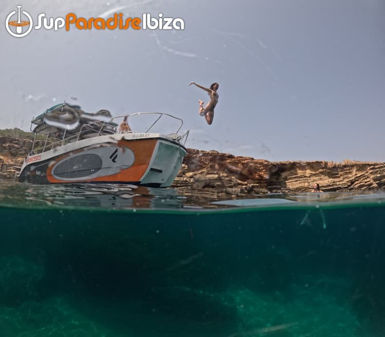 3h Boat Trip with Paddle Surf Lesson - Snorkeling - SUP Paradise Ibiza